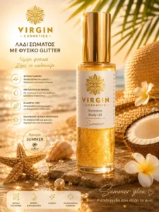 Λάδι σώματος με φυσικό χρυσό glitter